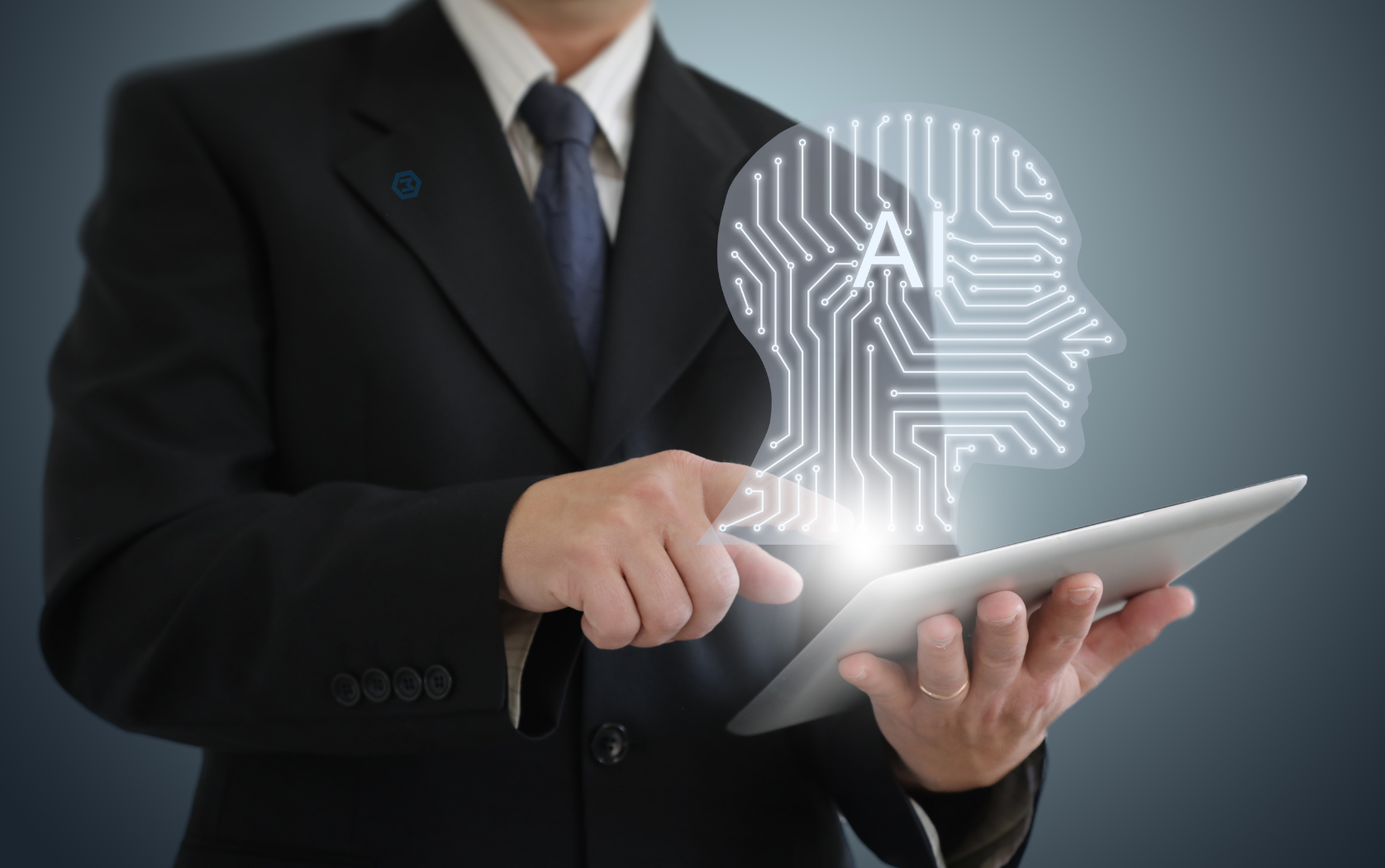 Professional using AI technology - representing MW3.biz's human-centred approach to technological development